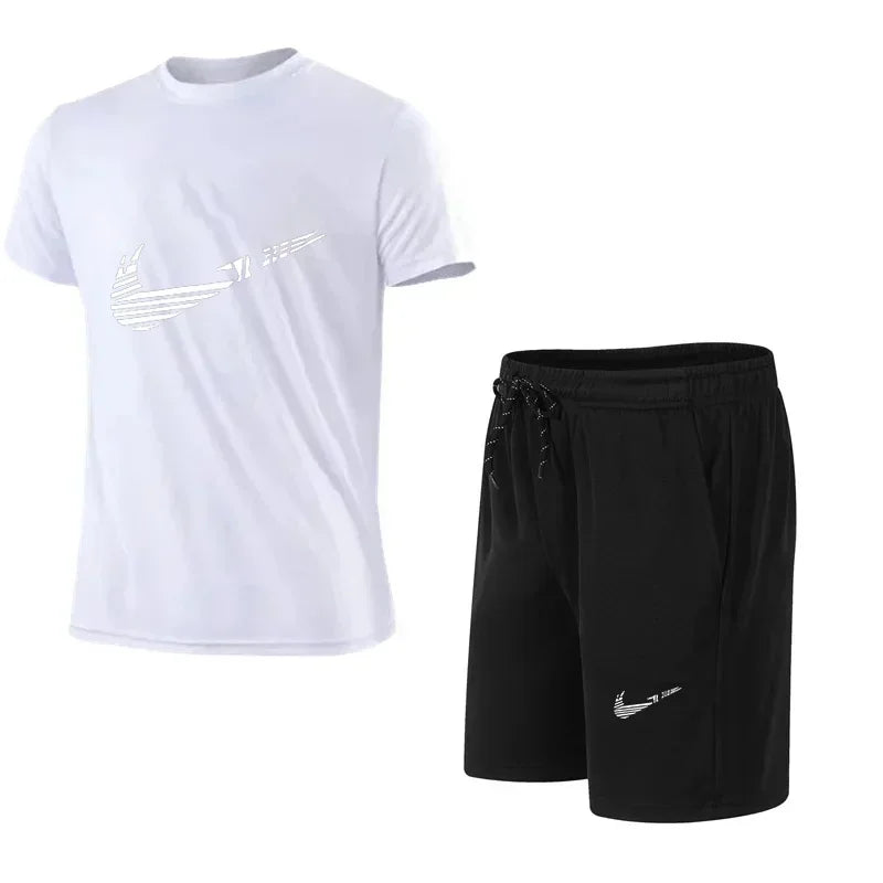 Men Tracksuit Shirt Shorts Summer