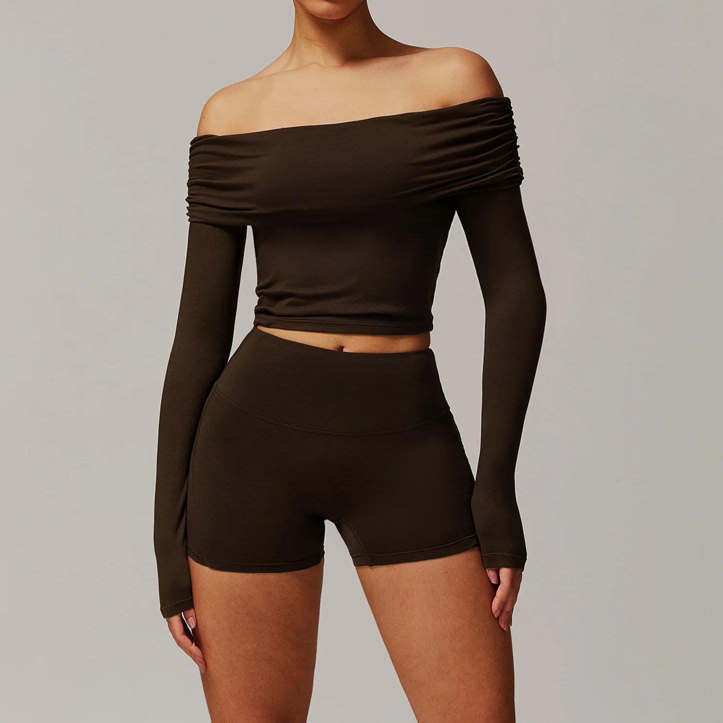 Women Yoga Set Long Sleeve Bell Pants