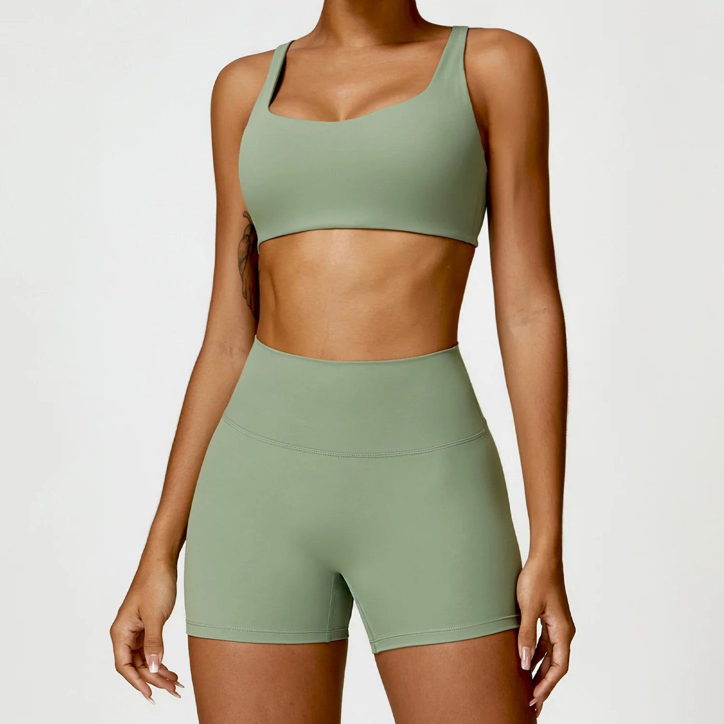 Women Yoga Set Long Sleeve Bra Leggings