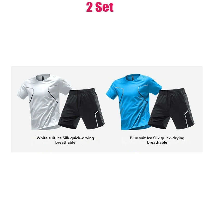 Men Sports Set Oversized Running