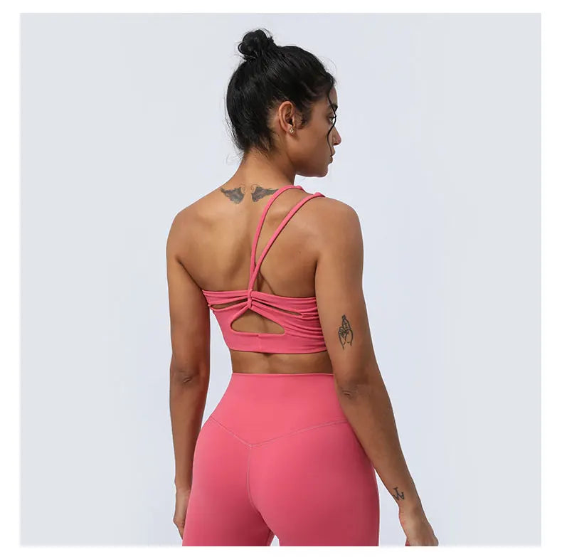 Women Sports Bra One Shoulder