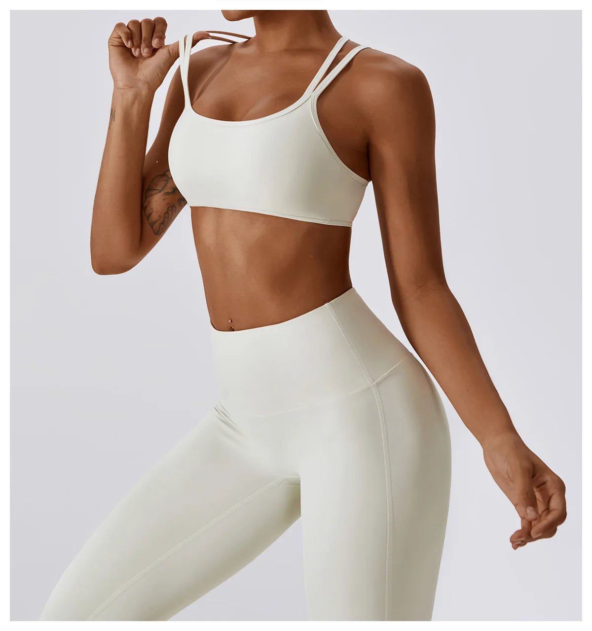 Women Yoga Set Nude Bra Leggings
