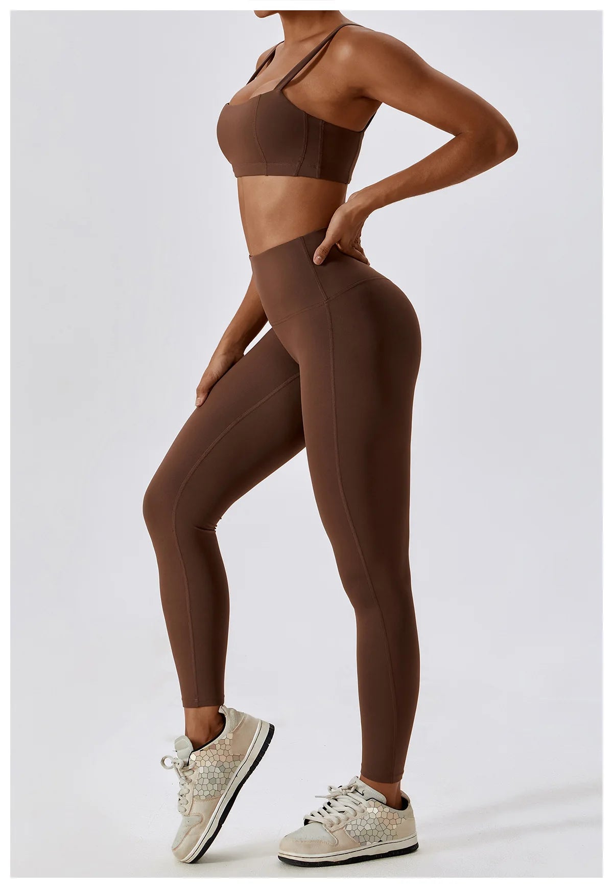 Women Yoga Set Nude Bra Leggings