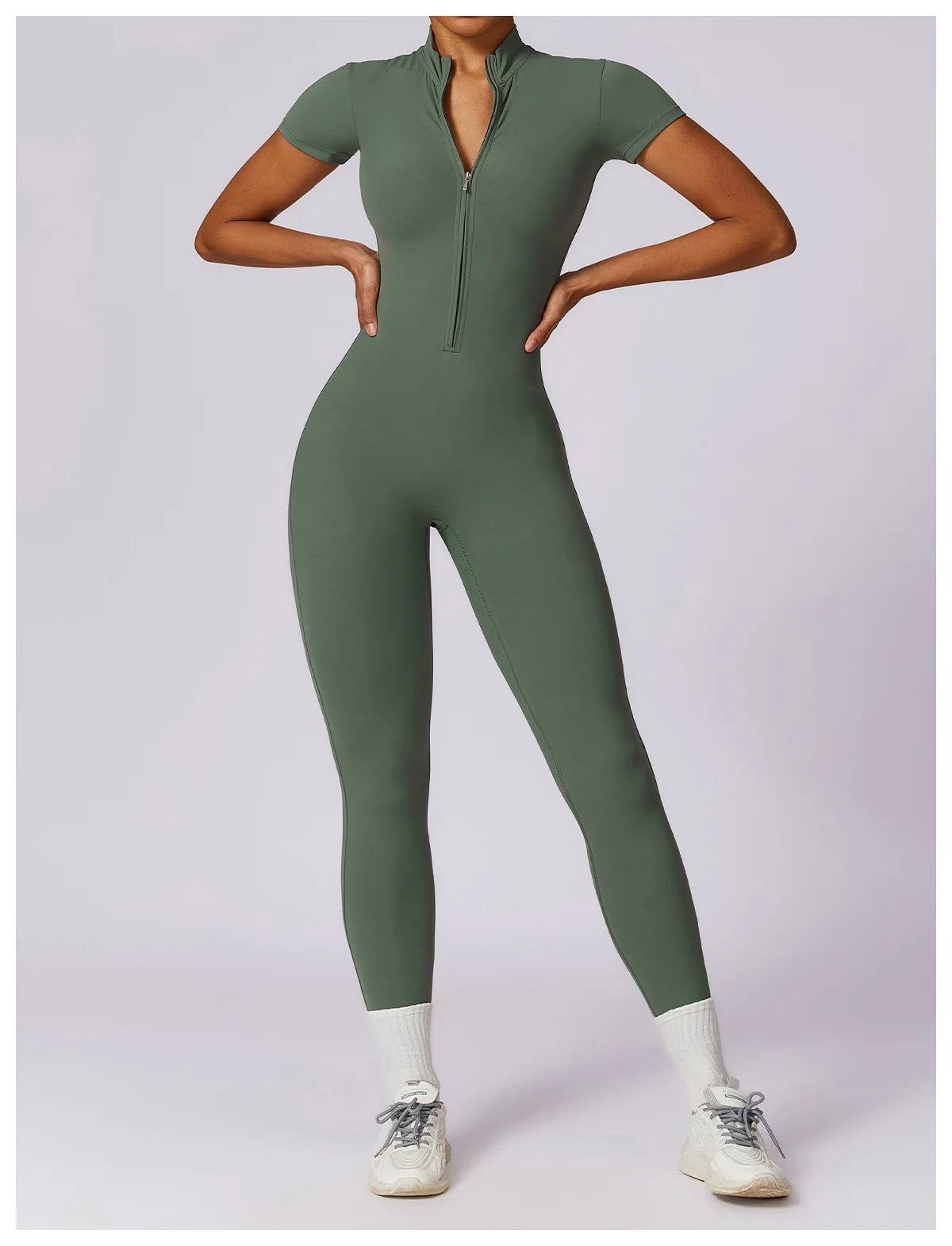 Women Jumpsuit Zipper Yoga Suit