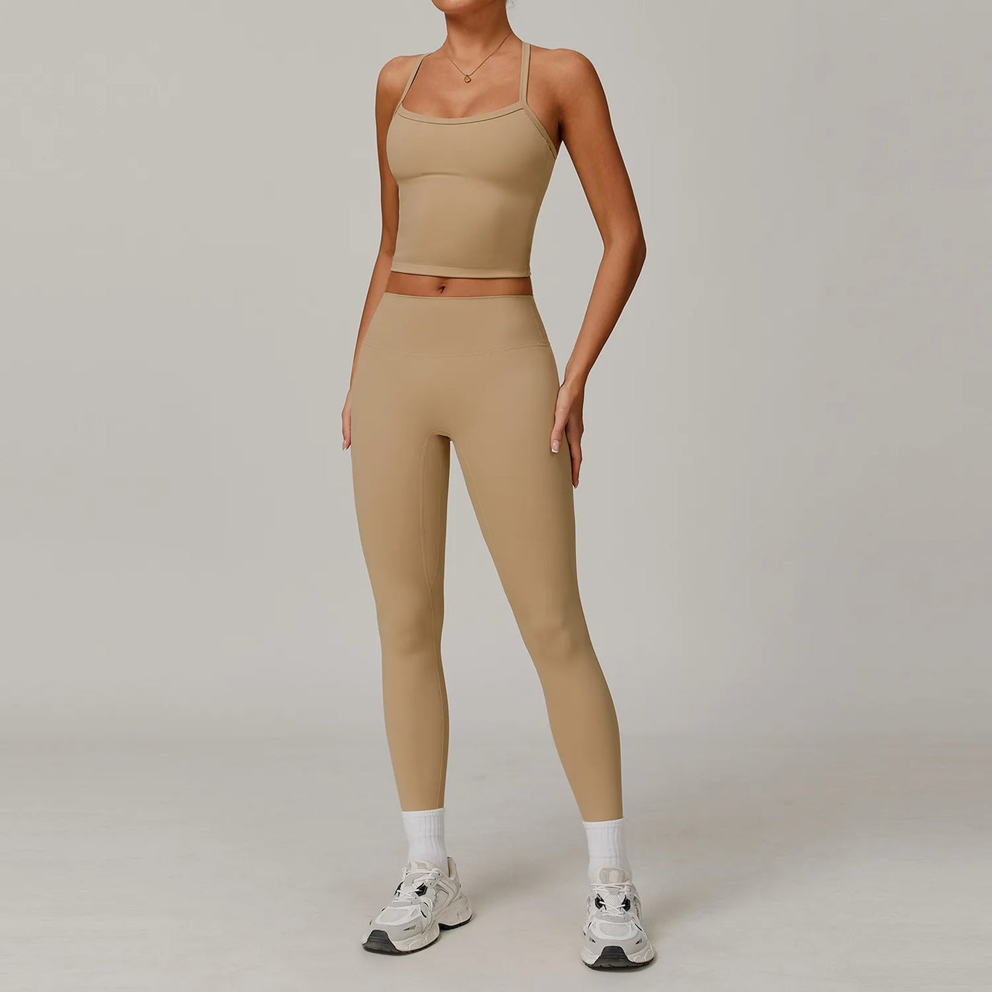 Women Yoga Set Crop Leggings