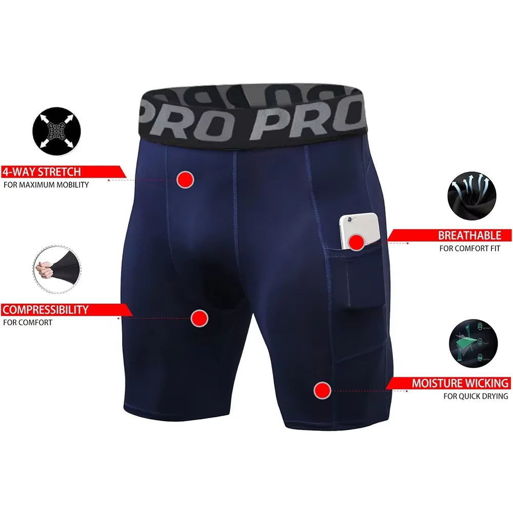 Men Gym Shorts Compression 3 Pack