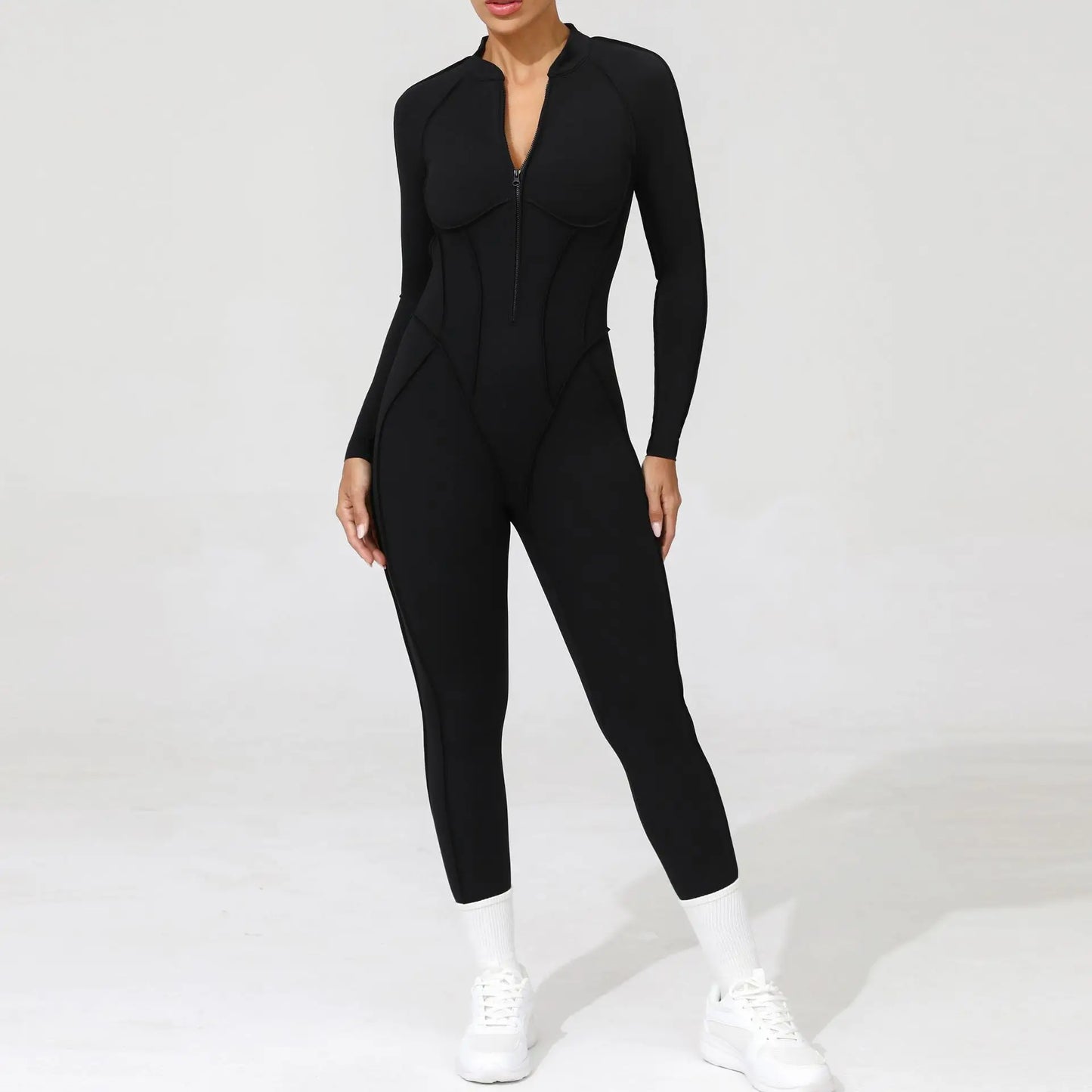 Women Jumpsuit Peach Hip Zipper