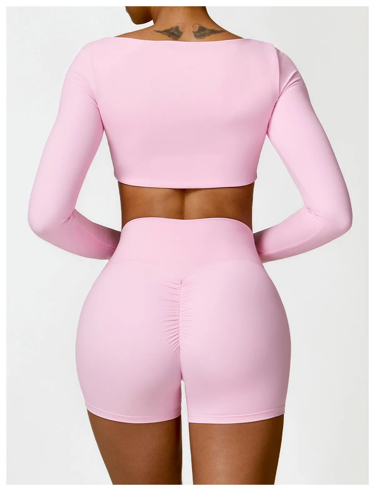Women Yoga Set Long Sleeve Bra Leggings