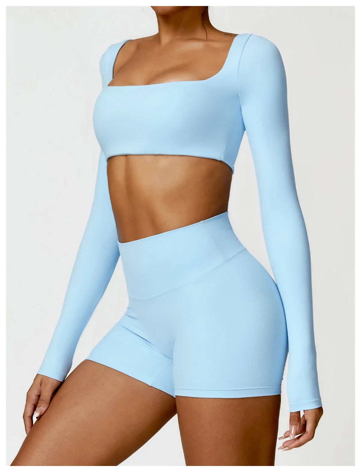 Women Yoga Set Long Sleeve Bra Leggings