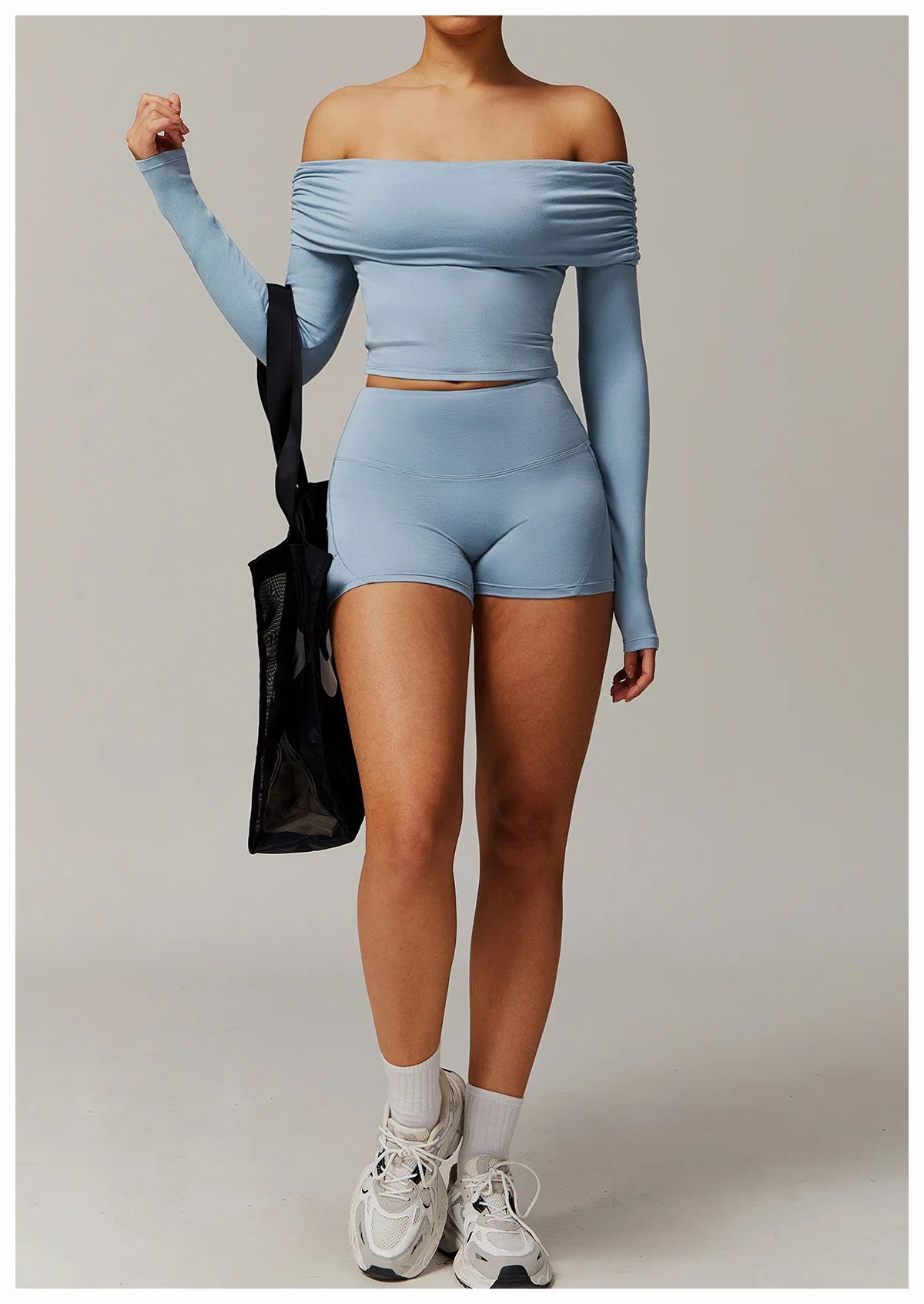 Women Yoga Set Long Sleeve Bell Pants