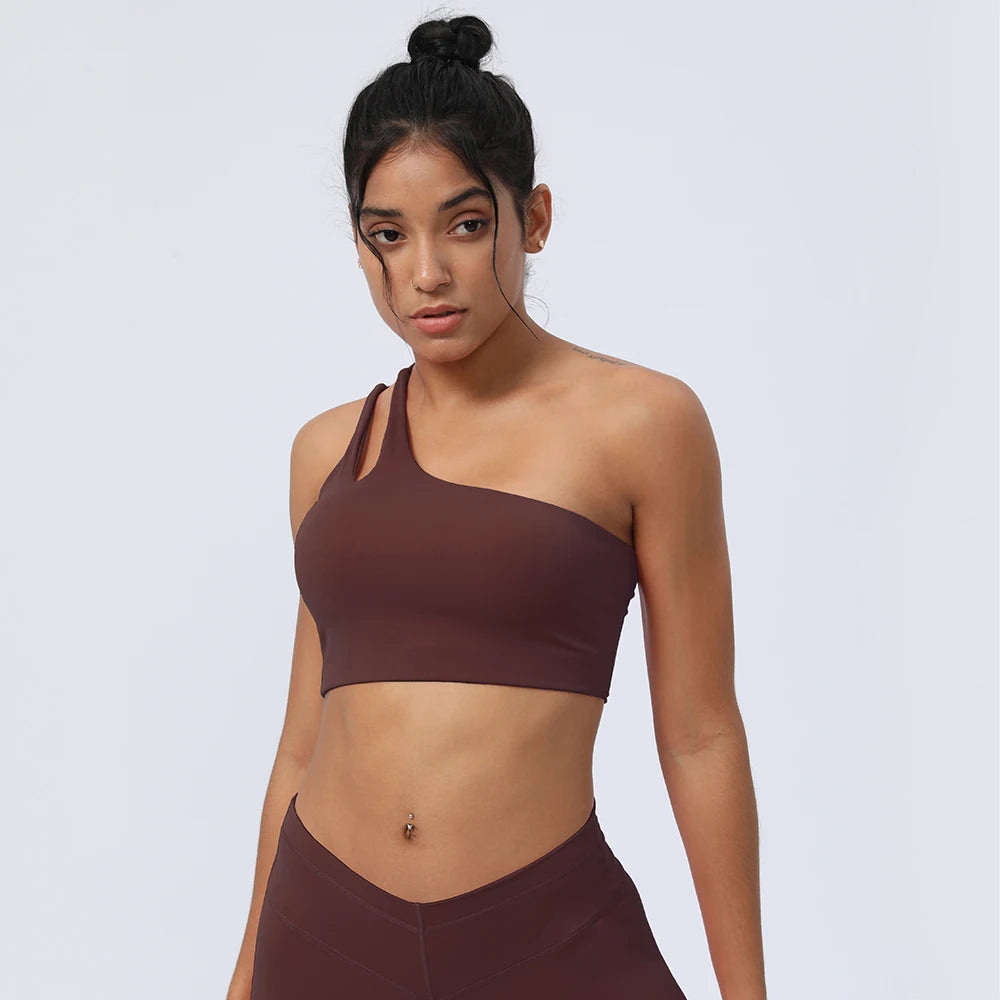 Women Sports Bra One Shoulder