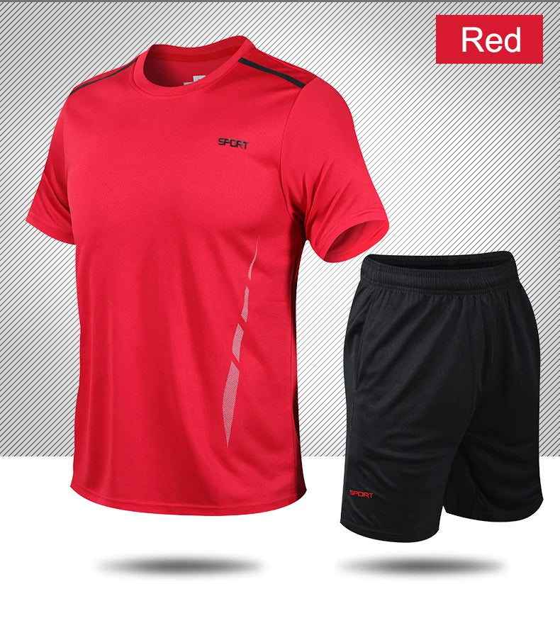 Men Running Set Shirt Shorts