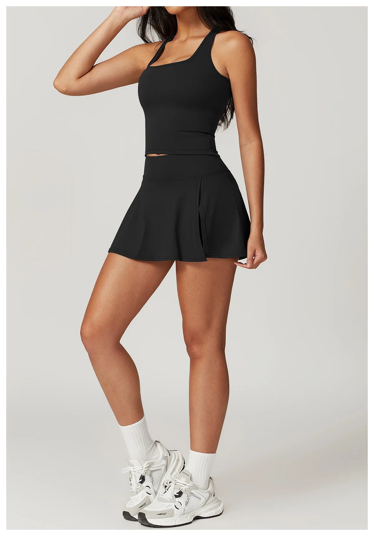 Women Yoga Set Leggings Skirt