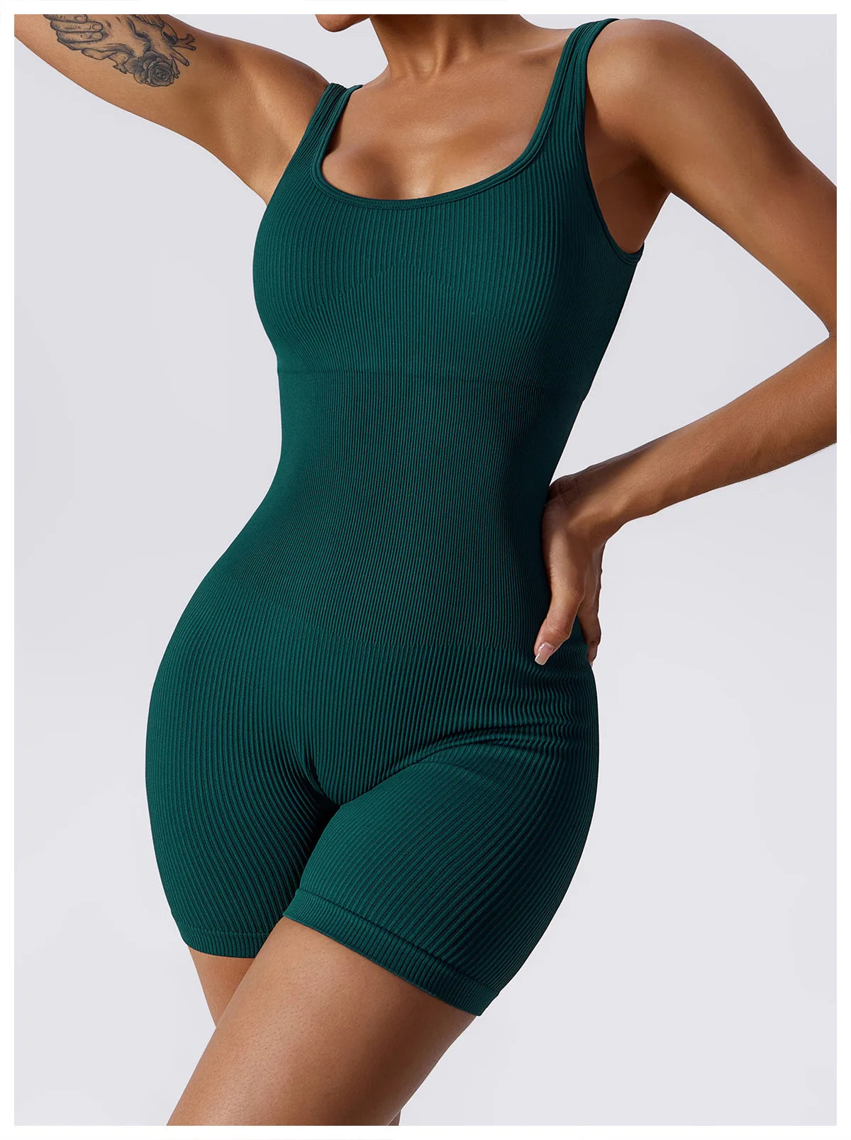 Women Jumpsuit Ribbed Yoga Tracksuit