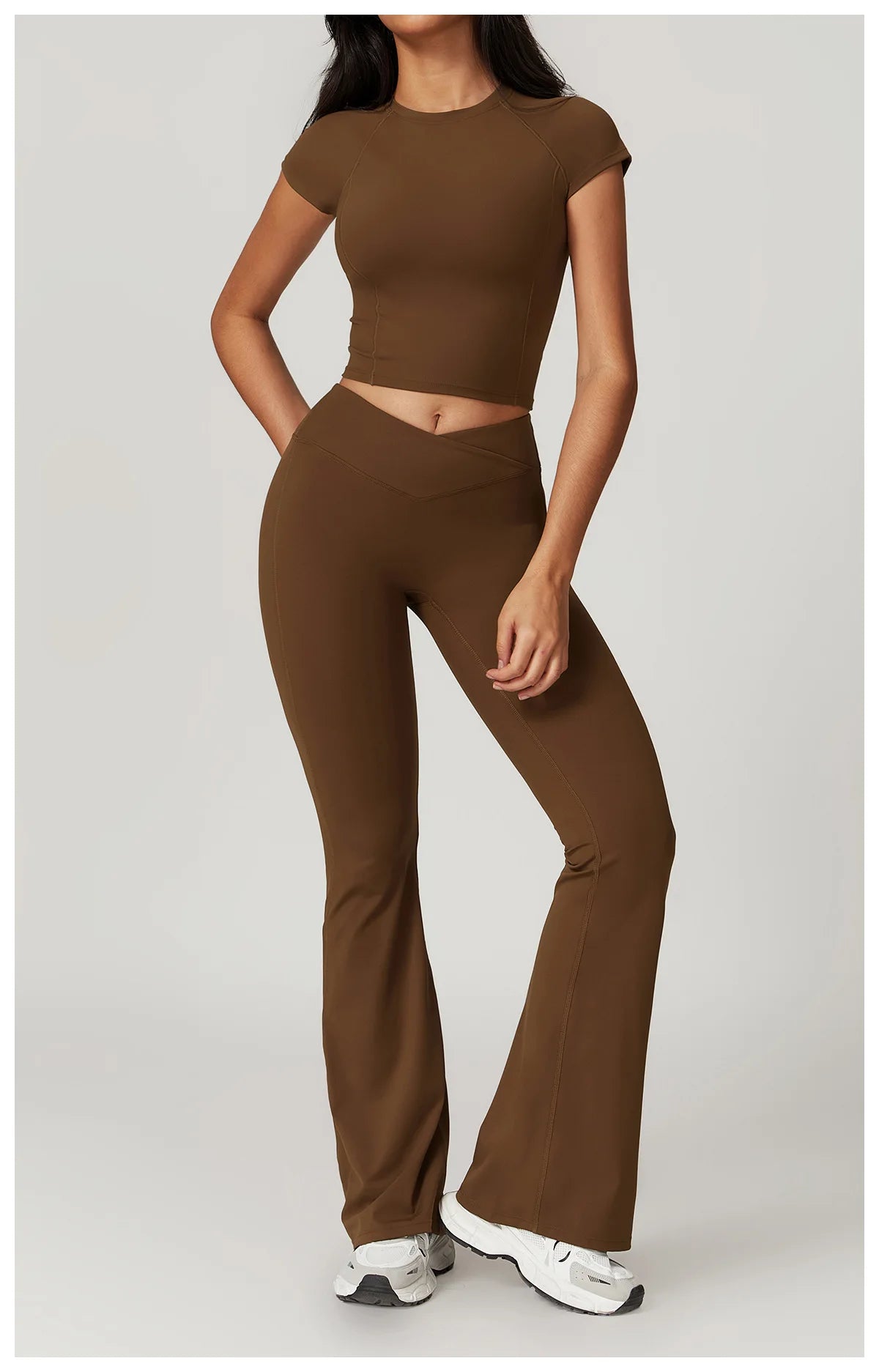 Women Yoga Set Crop Top Leggings