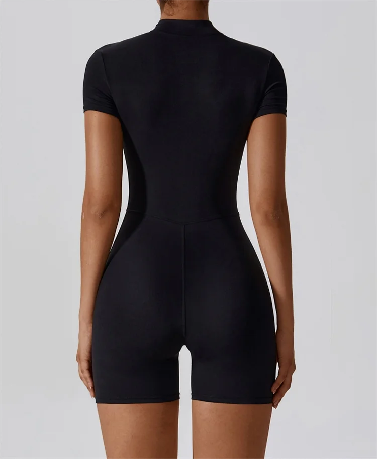 Women Jumpsuit Half Zip Tight Fit