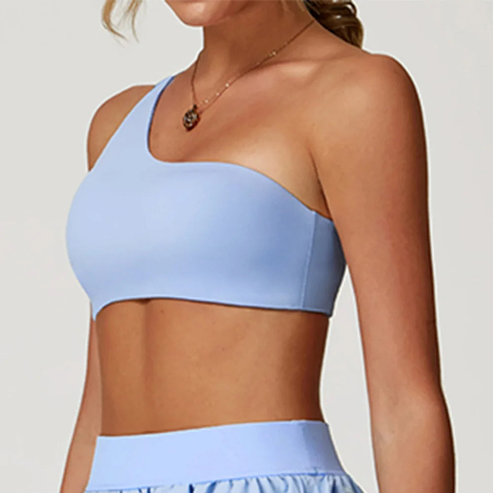 Women Sports Bra One Shoulder Vest