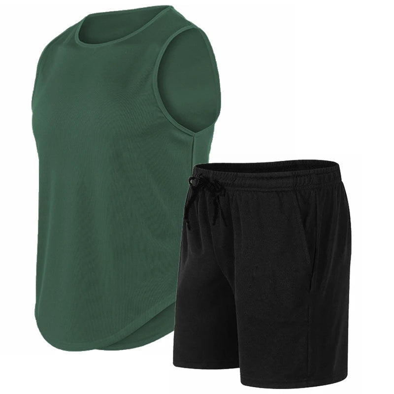 Men Sports Vest Shorts Set