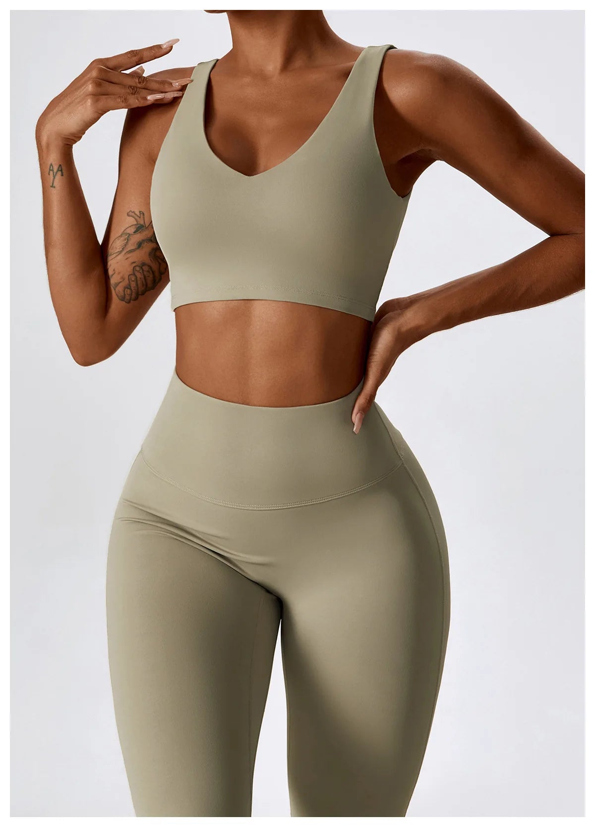 Women Tracksuit Yoga Set Crop Leggings