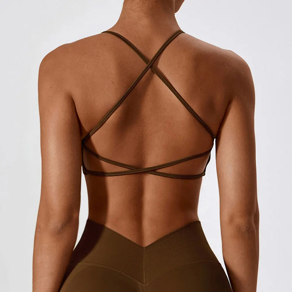 Women Sports Bra Cross Strap