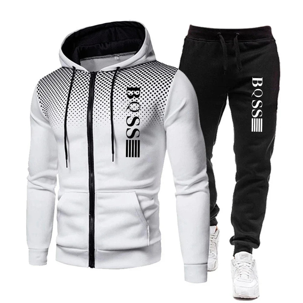 Men Tracksuit Hoodie Sweatpants Set