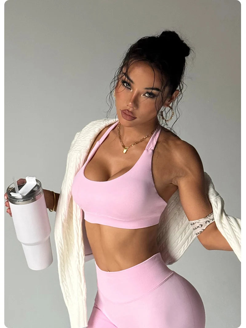 Women Sports Bra Halter Crop
