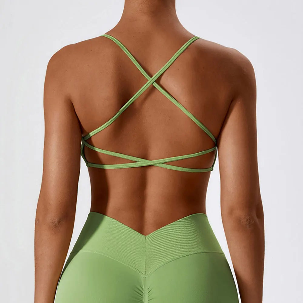Women Sports Bra Cross Strap