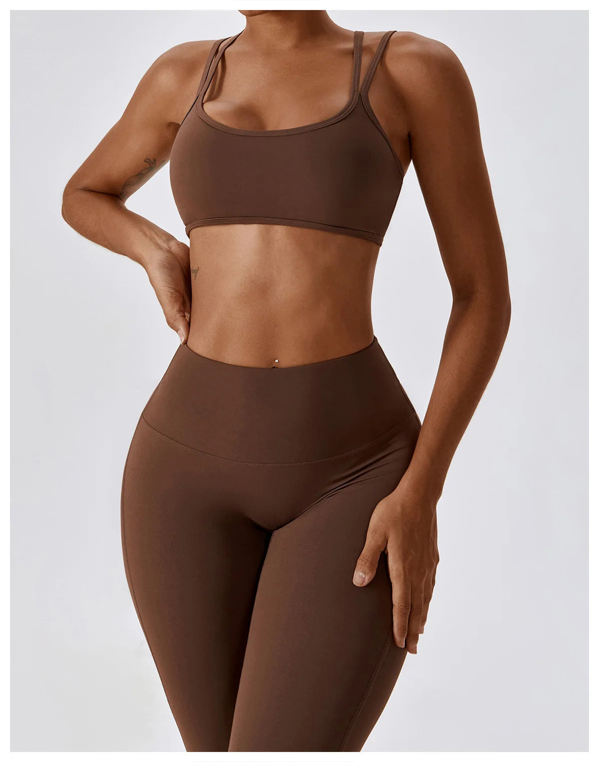 Women Yoga Set Nude Bra Leggings