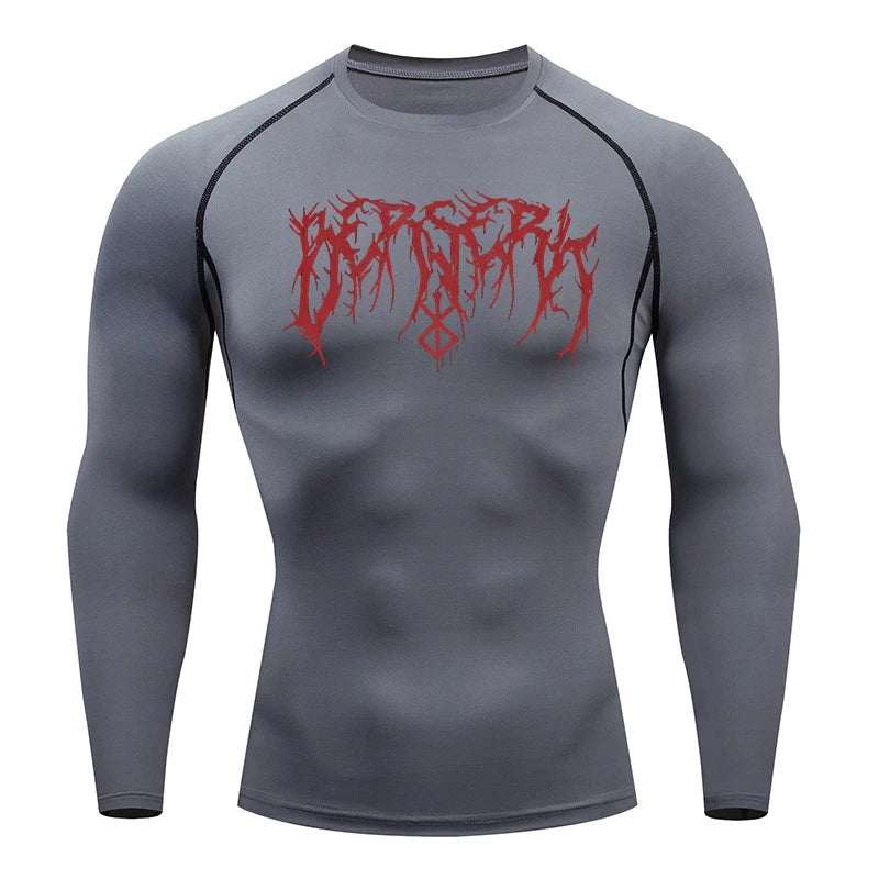 Men Rash Guard Shirt Compression