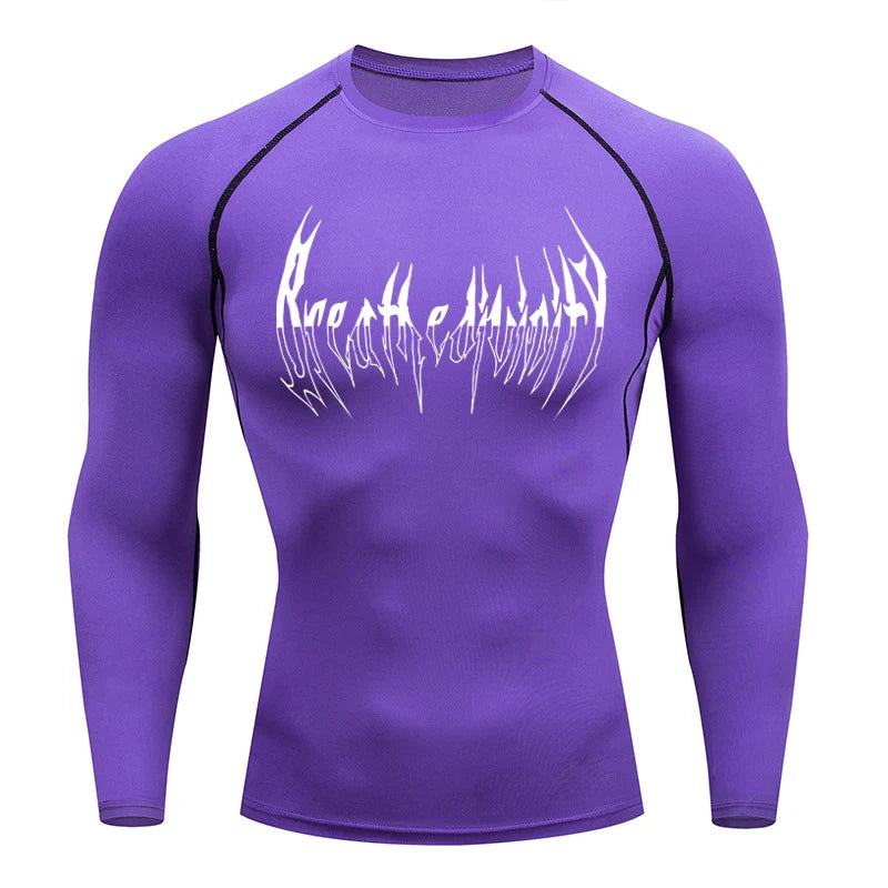 Men Compression Shirt Black Long Sleeve