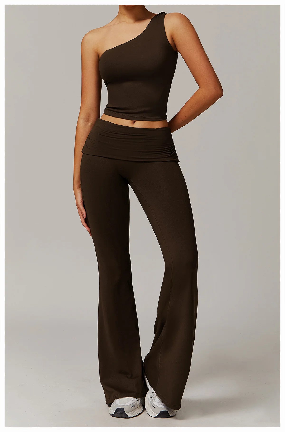 Women Yoga Set Long Sleeve Bell Pants