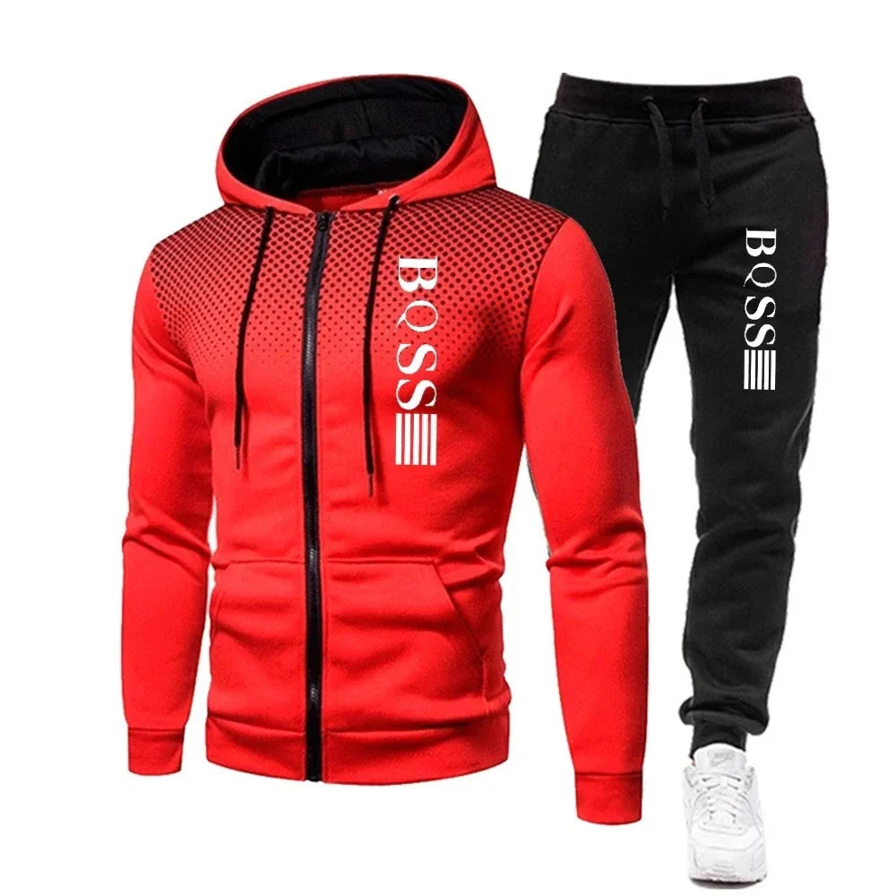 Men Tracksuit Hoodie Sweatpants Set