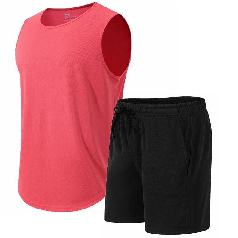 Men Sports Vest Shorts Set