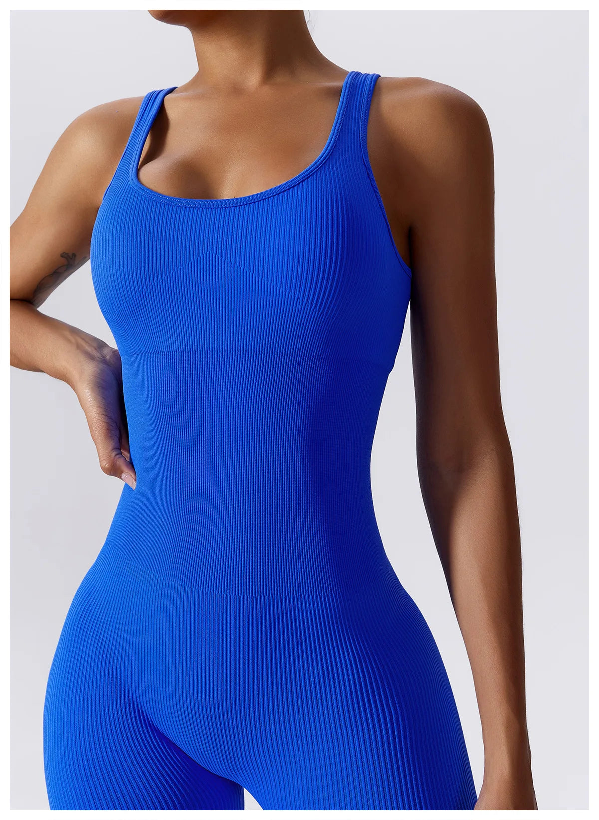 Women Jumpsuit Ribbed Yoga Tracksuit
