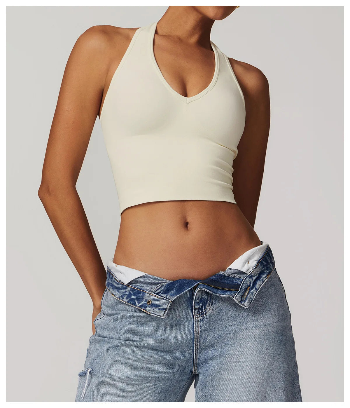 Women Sports Bra Hanging Neck Push Up