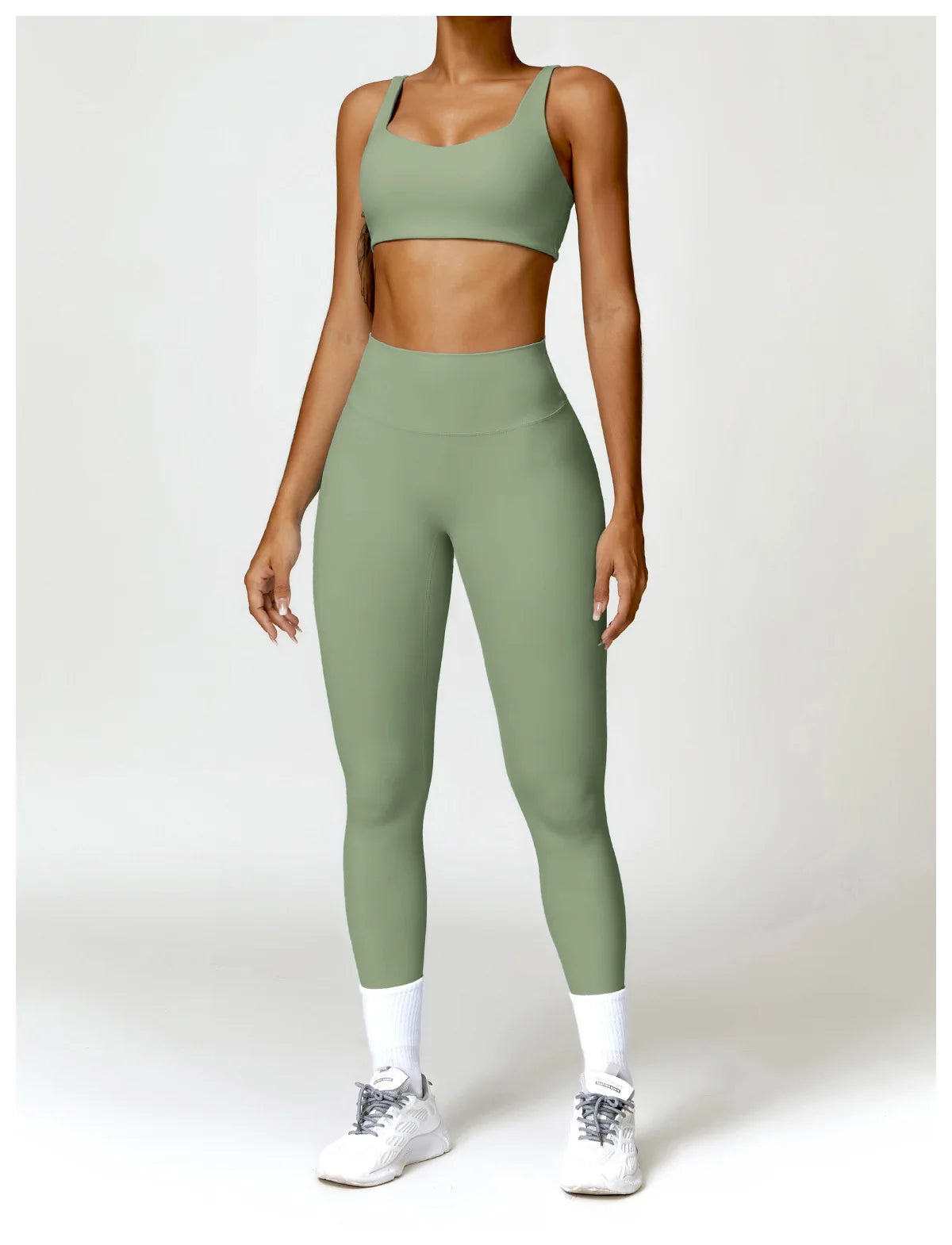 Women Yoga Set Long Sleeve Bra Leggings