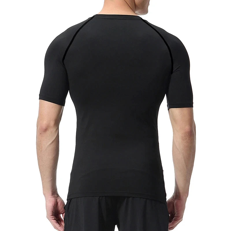 Men Rash Guard Shirt Short Sleeve