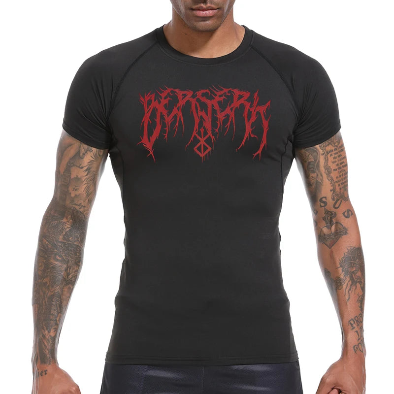 Men Rash Guard Shirt Compression