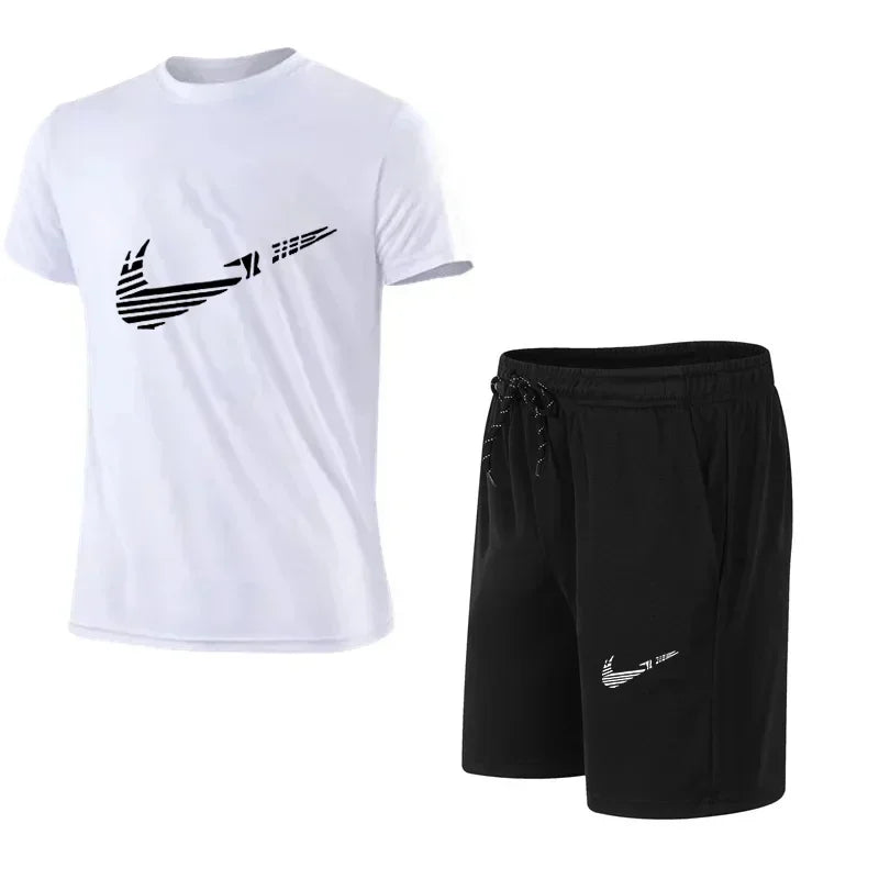 Men Tracksuit Shirt Shorts Summer