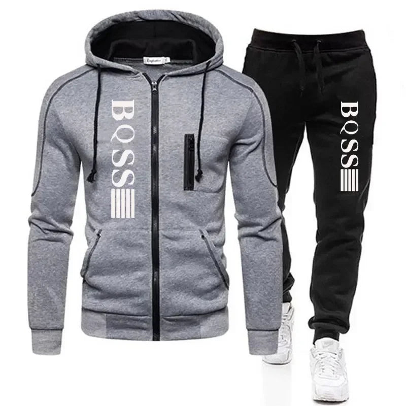 Men Tracksuit Jacket Sweatpants Set