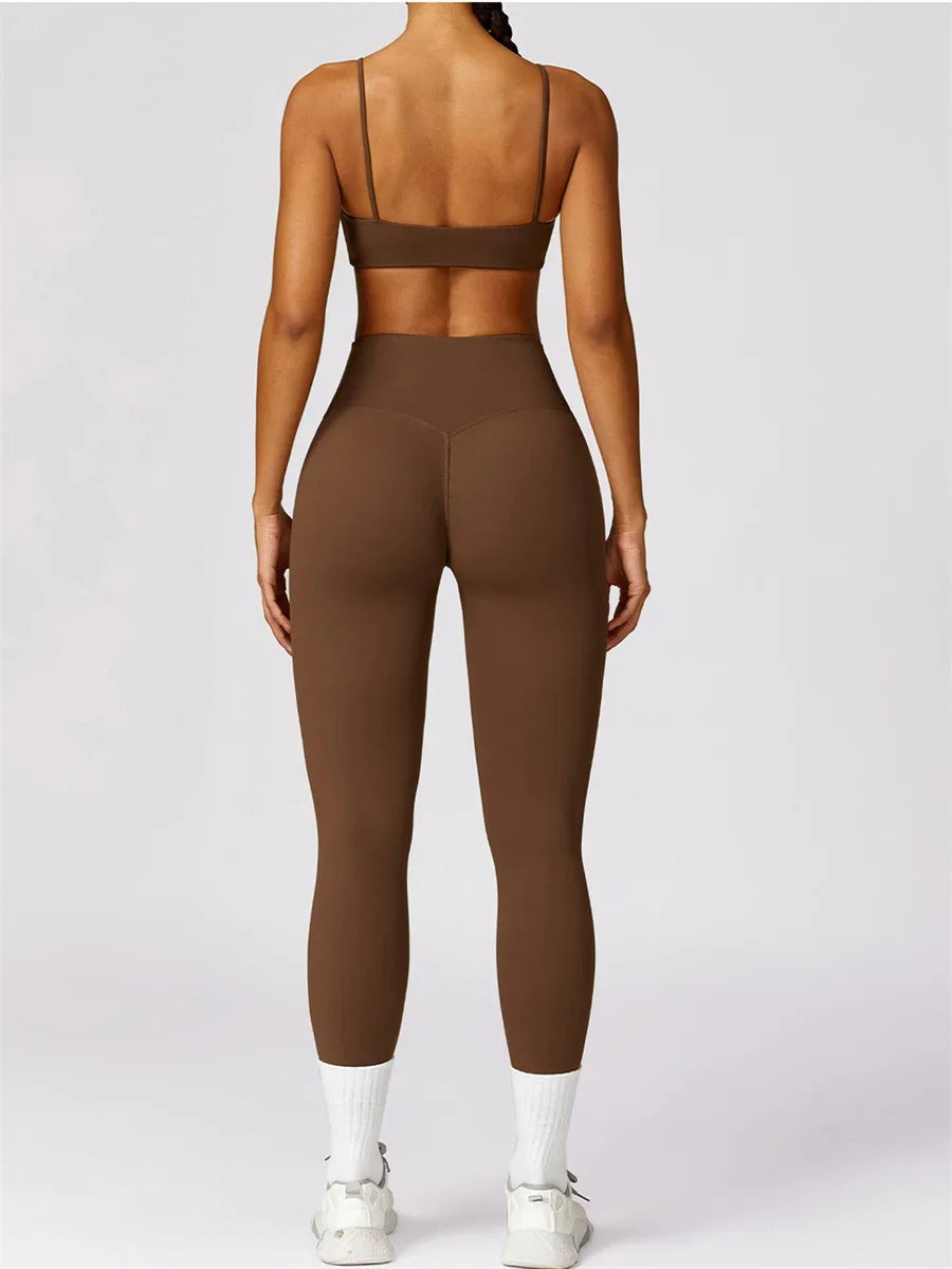 Women Yoga Set Beauty Back Bra Leggings