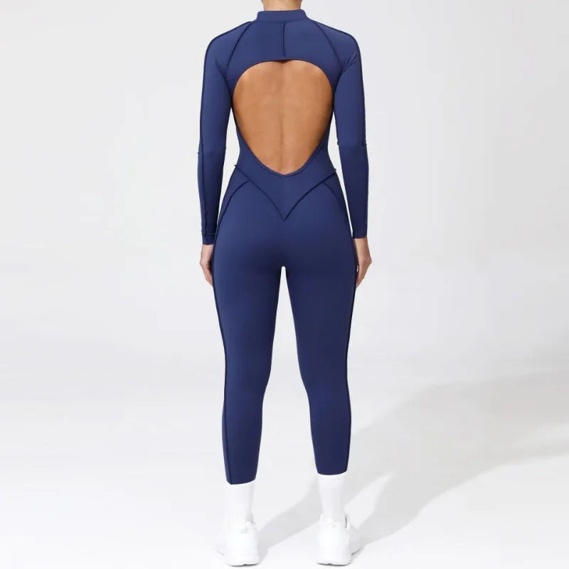 Women Jumpsuit Peach Hip Zipper
