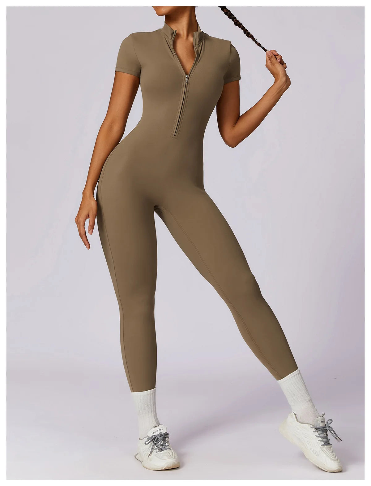 Women Jumpsuit Zipper Yoga Suit