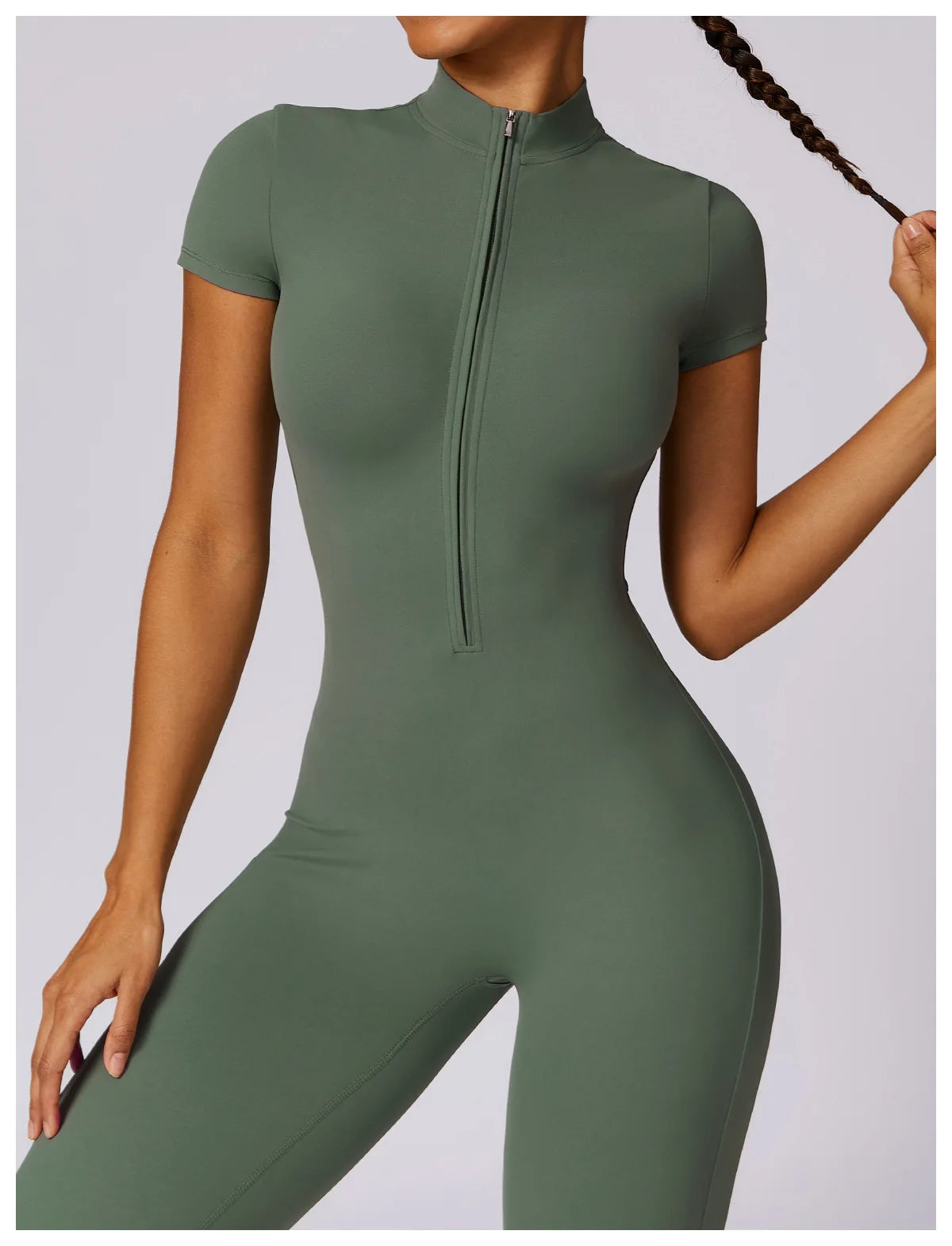 Women Jumpsuit Zipper Yoga Suit