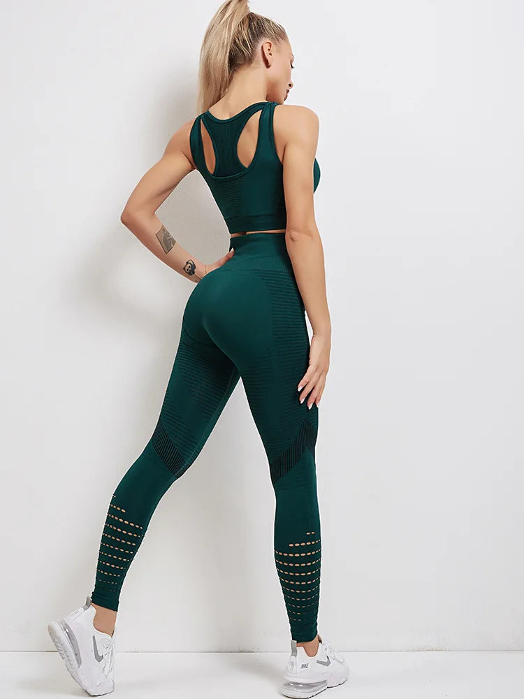 Women Yoga Set High Waist Leggings