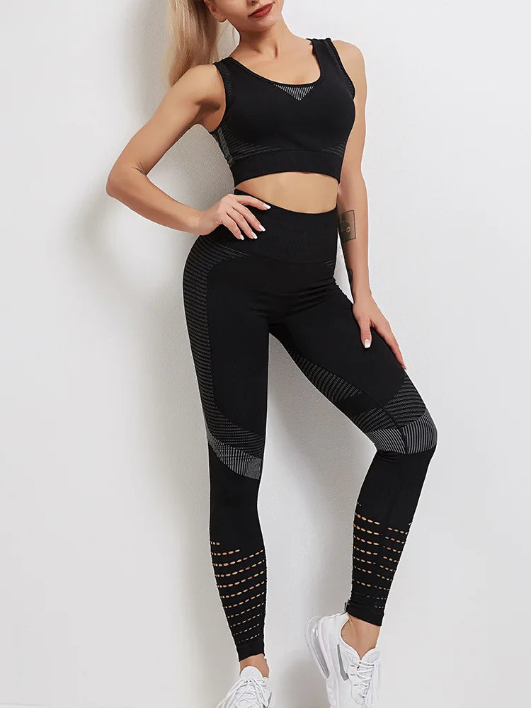 Women Yoga Set High Waist Leggings