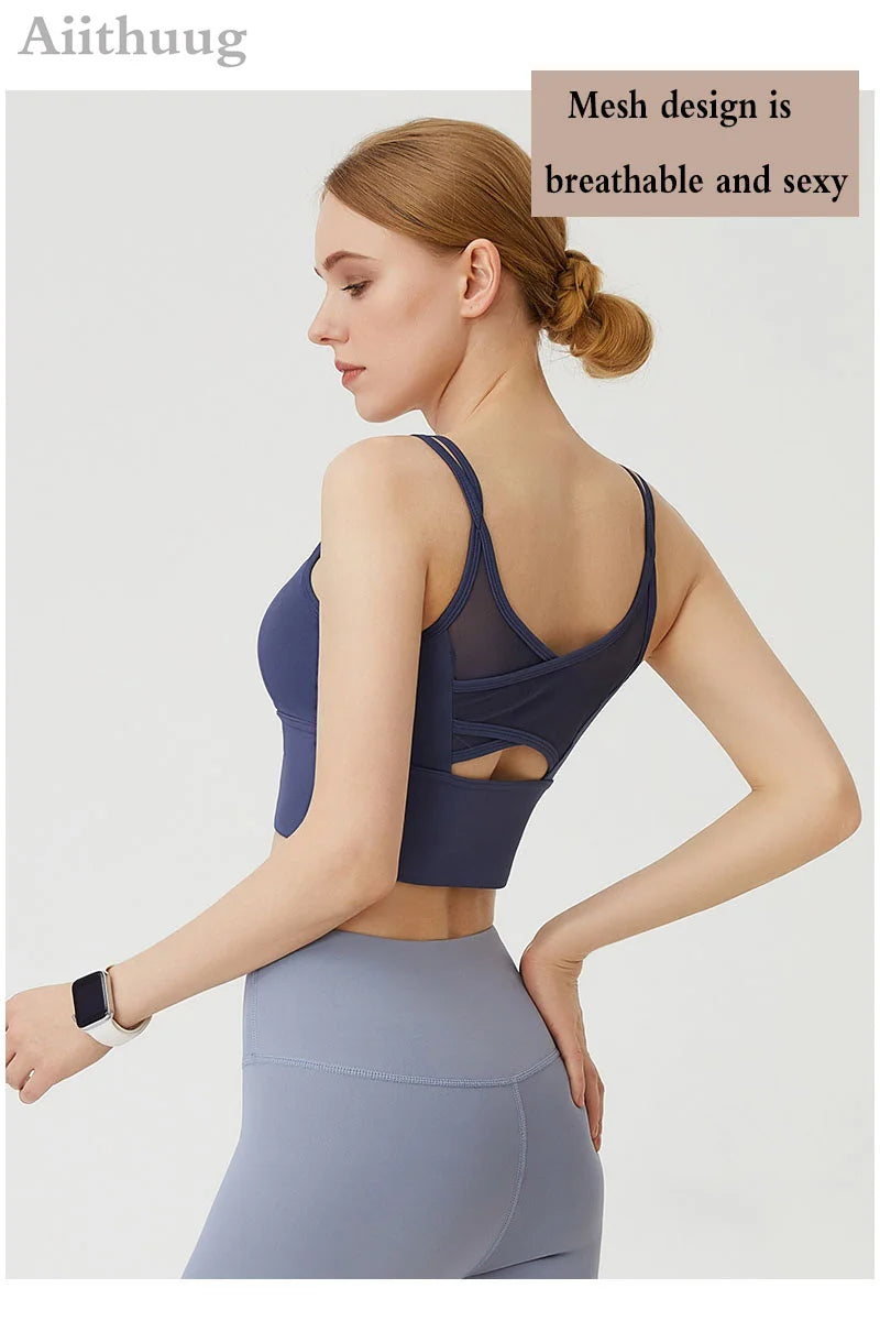 Women Sports Bra Longline Padded