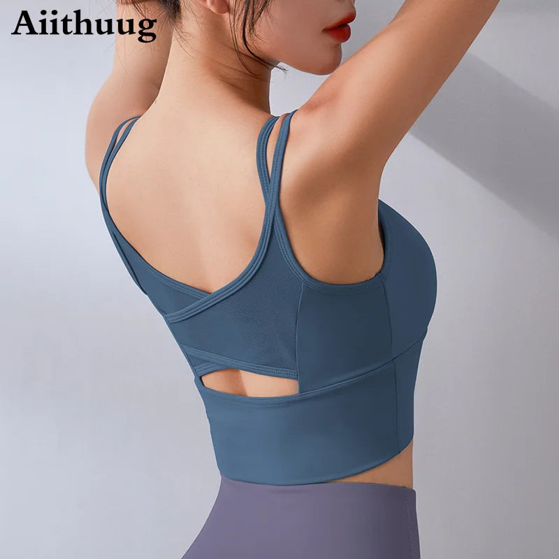 Women Sports Bra Longline Padded