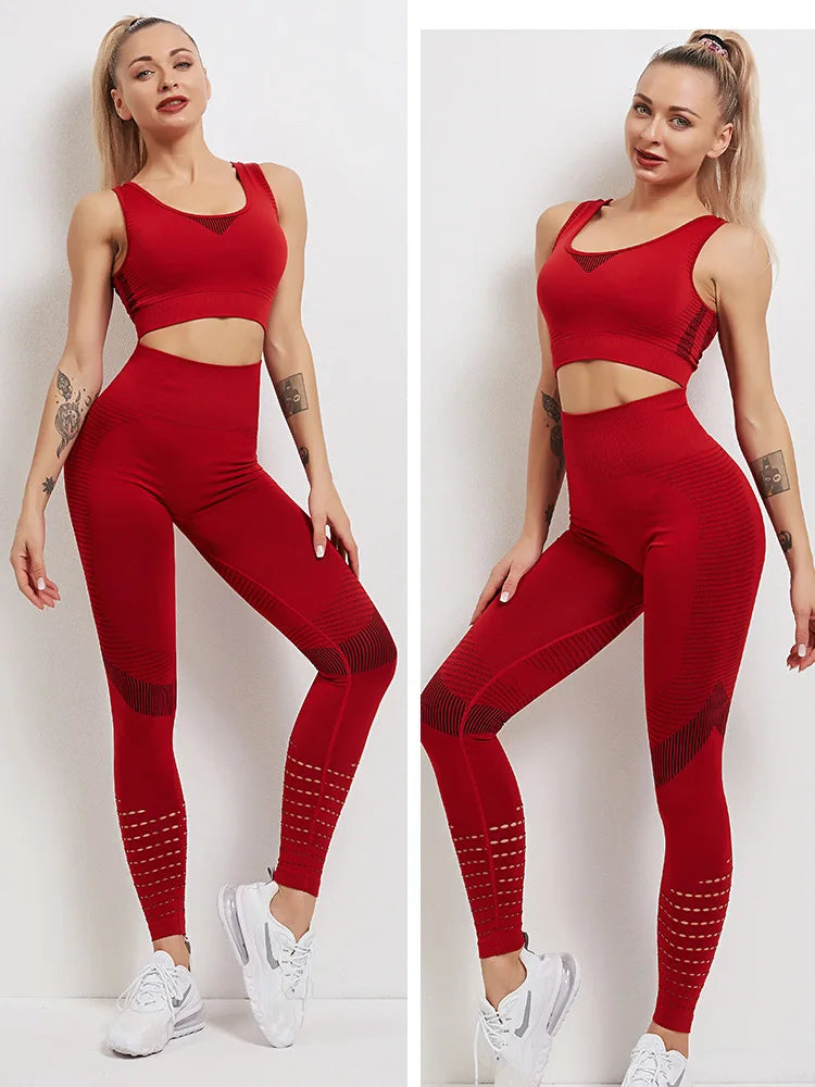 Women Yoga Set High Waist Leggings