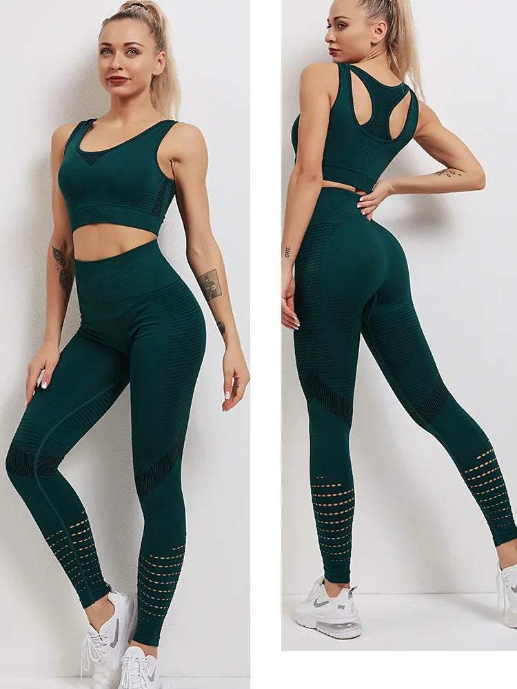 Women Yoga Set High Waist Leggings